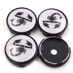 Fiat Abarth 60mm wheel center caps (White)