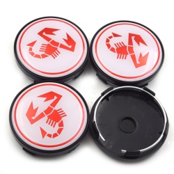 Fiat Abarth 60mm wheel center caps (White)