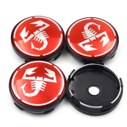 Fiat Abarth 60mm wheel center caps (Red)