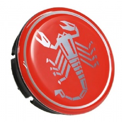 wheel center caps for abarth 50mm (red)