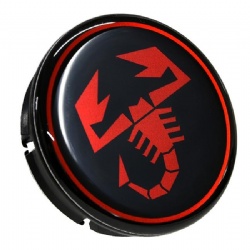 wheel center caps for abarth 50mm (black-red)