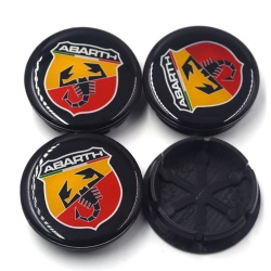 wheel center caps for abarth 48.5mm (black-red)